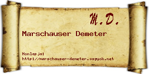 Marschauser Demeter névjegykártya